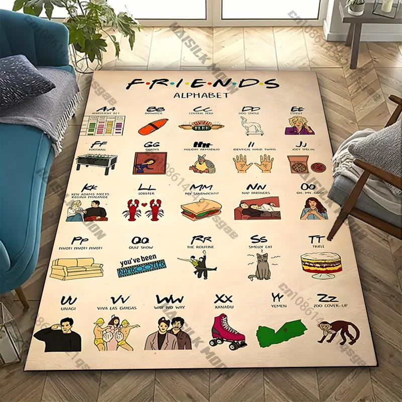 Movie Theme Friends Printed Carpet Rugs for Living Rooms Bedroom Entrance Door Mat Sofa Rugs Large Area Home Decor Rugs Gifts
