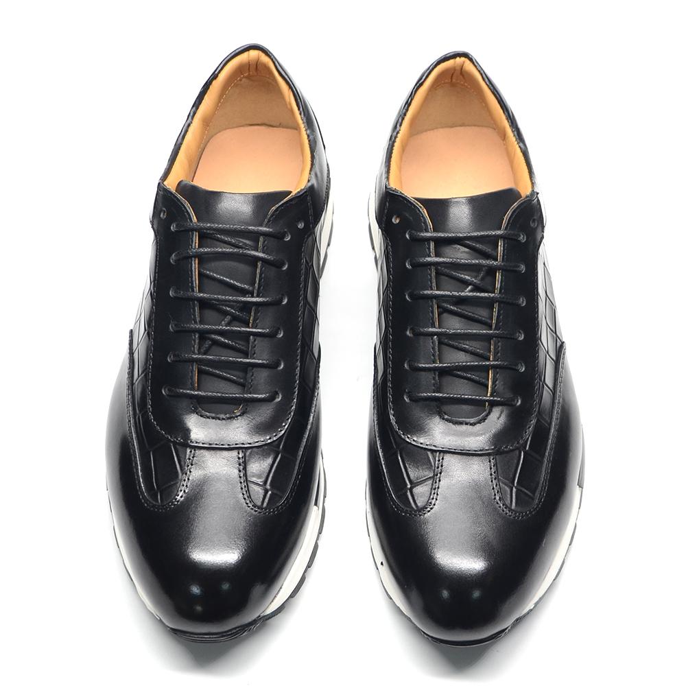 Роскошные Мужские Оксфордские Кроссовки Business Casual из Натуральной Коровьей Кожи Весна Осень с Узором под Крокодила Противоскользящая Обувь