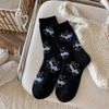 Fish-carrying Kitten Socks for Women In Autumn and Winter, Woolen Wool Socks with Thickened Animal Cover, Warm and Cute Women's Socks