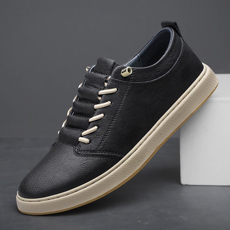 Fashion Brand Genuine Leather High Quality Men Shoes Casual Daily Trendy Sneakers Mens Black Comfortable Footwear Spring and Autumn 2024