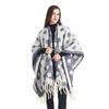 Женский oversized вязаный кардиган-шаль с буклированной пряжей, жаккардовый, в горошек, теплая зимняя верхняя одежда