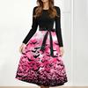 Women's Casual Fashion Halloween Printed Round Neck Vintage Dress
