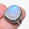 Натуральный Радужный Лунный Камень Драгоценный Камень 925 Проба Стерлингового Серебра Подарочное Кольцо Р.6 K8f73