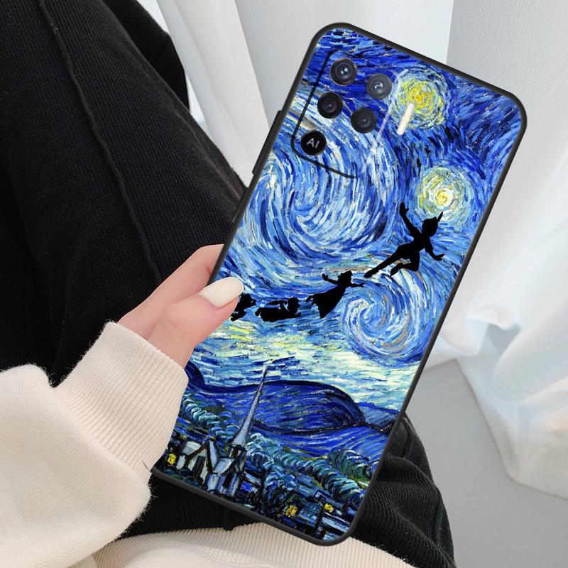 Чехол Звездная ночь Ван Гога Для Oppo A96 A76 A16 A60 A98 A58 A78 A18 A38 A80 A40 A77 A57 A17 A74 A54 A94 A15 A5 Pro