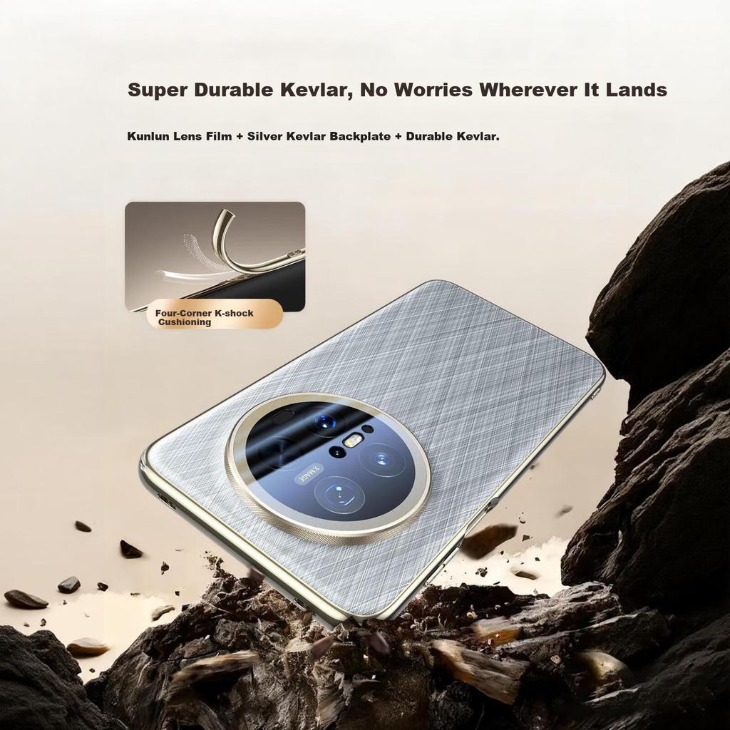HANNUO Huawei Mate70 Pro Case Full Coverage Genuine Leather Gold Edge Gold Thread Silver Brocade Premium Edition Case Gold Thread Silver Brocade