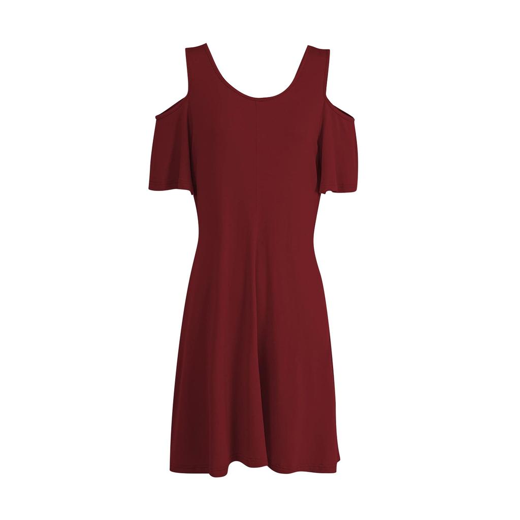 Женская футболка без бретелек с круглым вырезом и коротким рукавом, летние однотонные повседневные модные платья