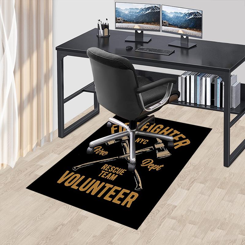 Firefighter Chair Mat: NYC Fire Dept Rescue Team Volunteer Gift - Home Decor, Office Carpet for Living Room, Bedroom, Various Rooms0109045A