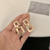 European American Square Fashion And Simple Minority Design Sense Of Individuality Retro Ins Style Versatile Metal Earrings