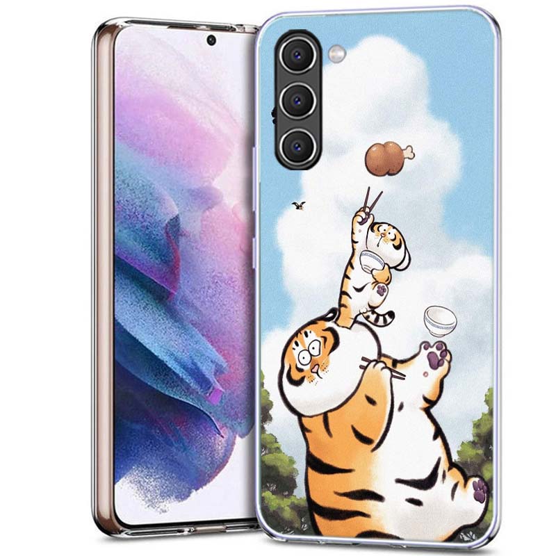 Мультяшный толстый тигр Чехол для телефона для Samsung A17 A37 A57 A55 A35 A25 A15 A54 A14 A24 A34 A13 A23 A33 A53 A07 A05S A04S A03 A73 Galax