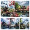5DDIY Алмазная картина Пейзаж Цветочный мост Полная круглая/квадратная алмазная вышивка Мозаика Вышивка крестом Украшение для дома