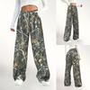 Women's Casual Trousers Camouflage Printed Loose Straight Pants