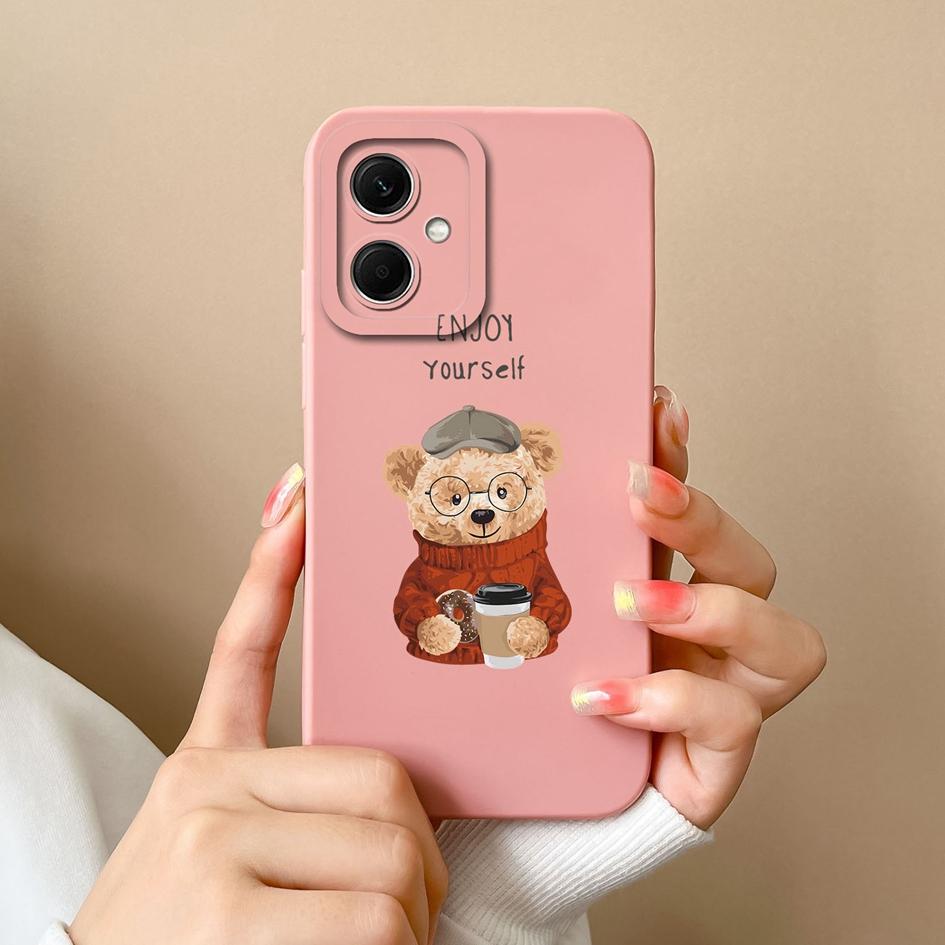 Силиконовый чехол для Xiaomi Redmi Note 8 9 10 Pro Max 10s 11s 11 12 Pro + 12R 12S, противоударный защитный матовый мягкий чехол с милым медведем для бампера Redmi