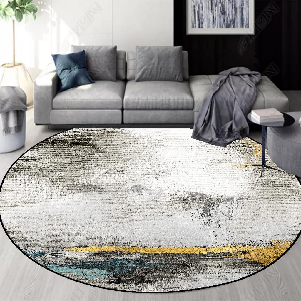 INS Round Carpet Living Room Decoraiton Abstract Luxury Style Large Room Lounge Rug Bedroom Decor Soft Fluffy Study Chair Mat