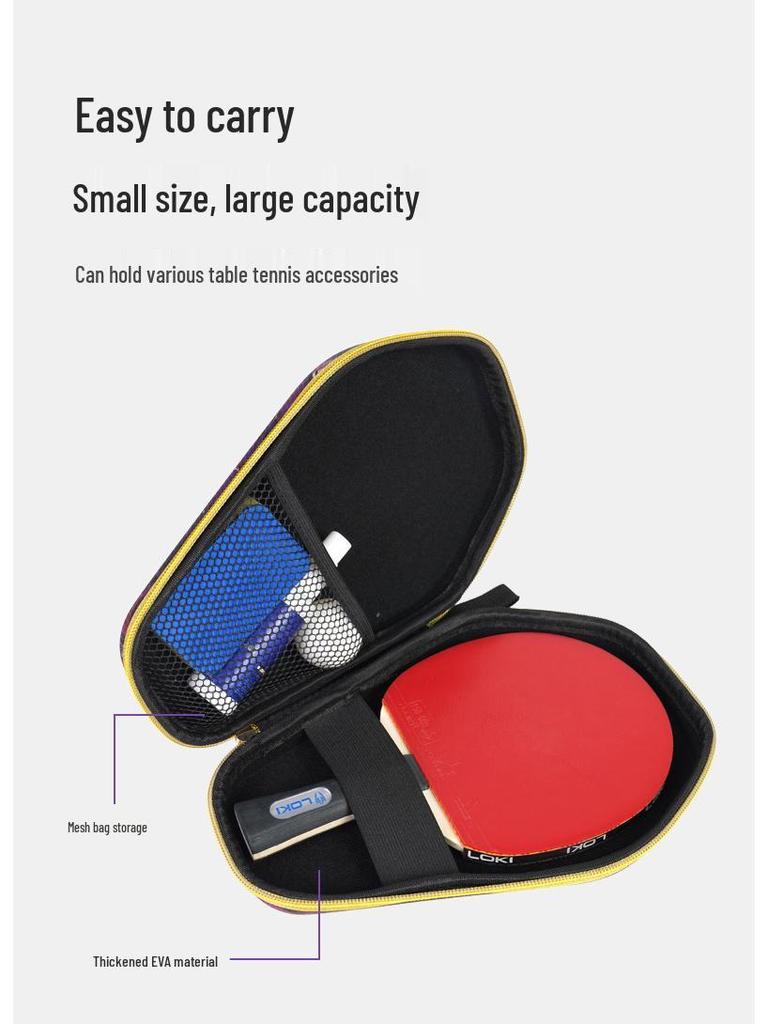 LOKI Thor Table Tennis Racket Case: Portable, Durable, Hard Shell, Large Capacity Bag