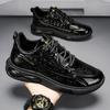 Men Fashion Leather Shoes Alligator Lines Sports Shoes Autumn Cushioning Sneakers Men Trendy Casual Jogging Running Shoes