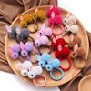 2PCS Sweet Hair Ball Rabbit Elastic Hair Bands Princess Lovely Hair Accessories Children Hair Ties Baby Headwear For Girls Kids