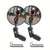 2pcs Bike Mirrors, Bike Bar End Mirror, HD Glass Convex Lens Bicycle Rearview Mirror, Safe Cycling Rearview Mirror, Easy To Install