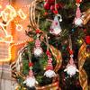 12 Pcs Christmas Wooden Ornaments Hanging Gnome Gingerbread Man Decorations Xmas Tree Pendant for Holiday Home Decor