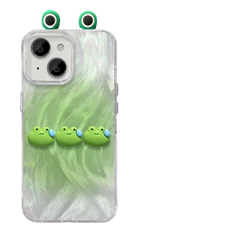 Подходит для Apple 15 Перьевая пряжа Чехол для мобильного телефона Iphone14promax Пот Лягушка Кукла Подвеска 13 Невидимый кронштейн