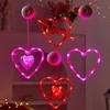 Waterproof Heart Curtain Fairy Light Creative Suction Cup Atmosphere Light  Proposal Ceremony