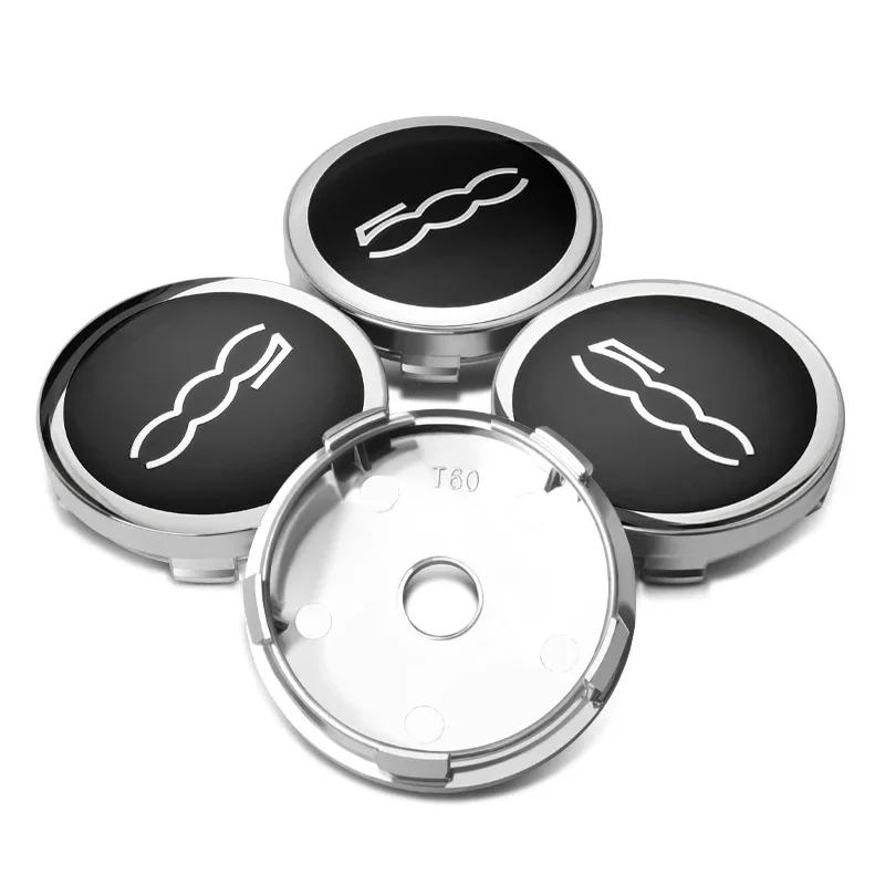 4Pcs 60mm Auto Hub Caps Car Wheel Center Cover Hubcaps Decoration Accessories For Fiat 500 Punto Abarth Stilo Ducato Palio Bravo V7