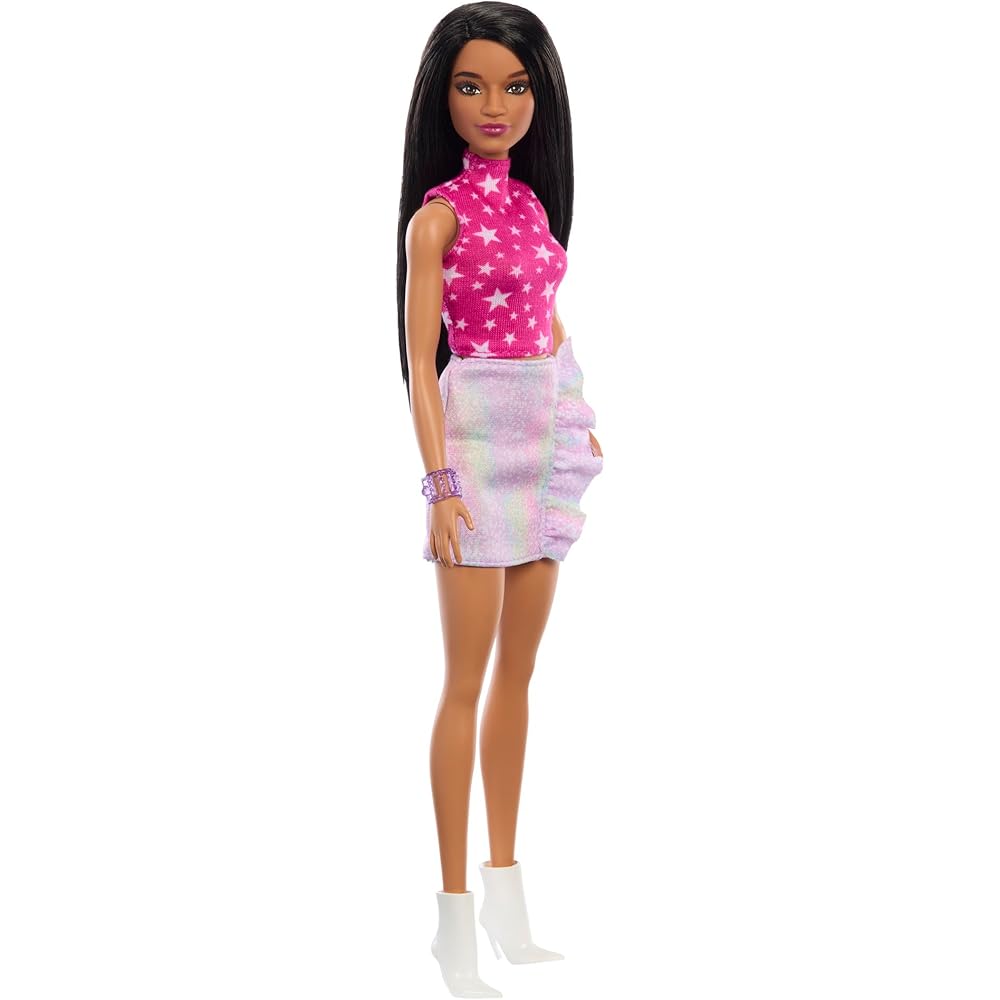 Кукла-модница Barbie Fashionista Звезда, без рукавов, с домиком, для детей от 3 лет, розовая