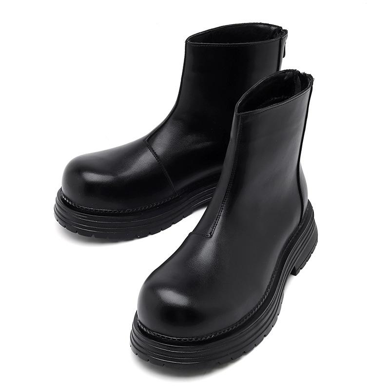 Ботинки «Челси» Мужские высокие ботинки на британской платформе с увеличенным голенищем Ботинки-сигареты Зимние локомотивные ботинки 14703-R