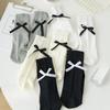 Women's Summer Thin Bow Ballet Air Wicking Breathable Mesh Tube Stack Cotton Socks