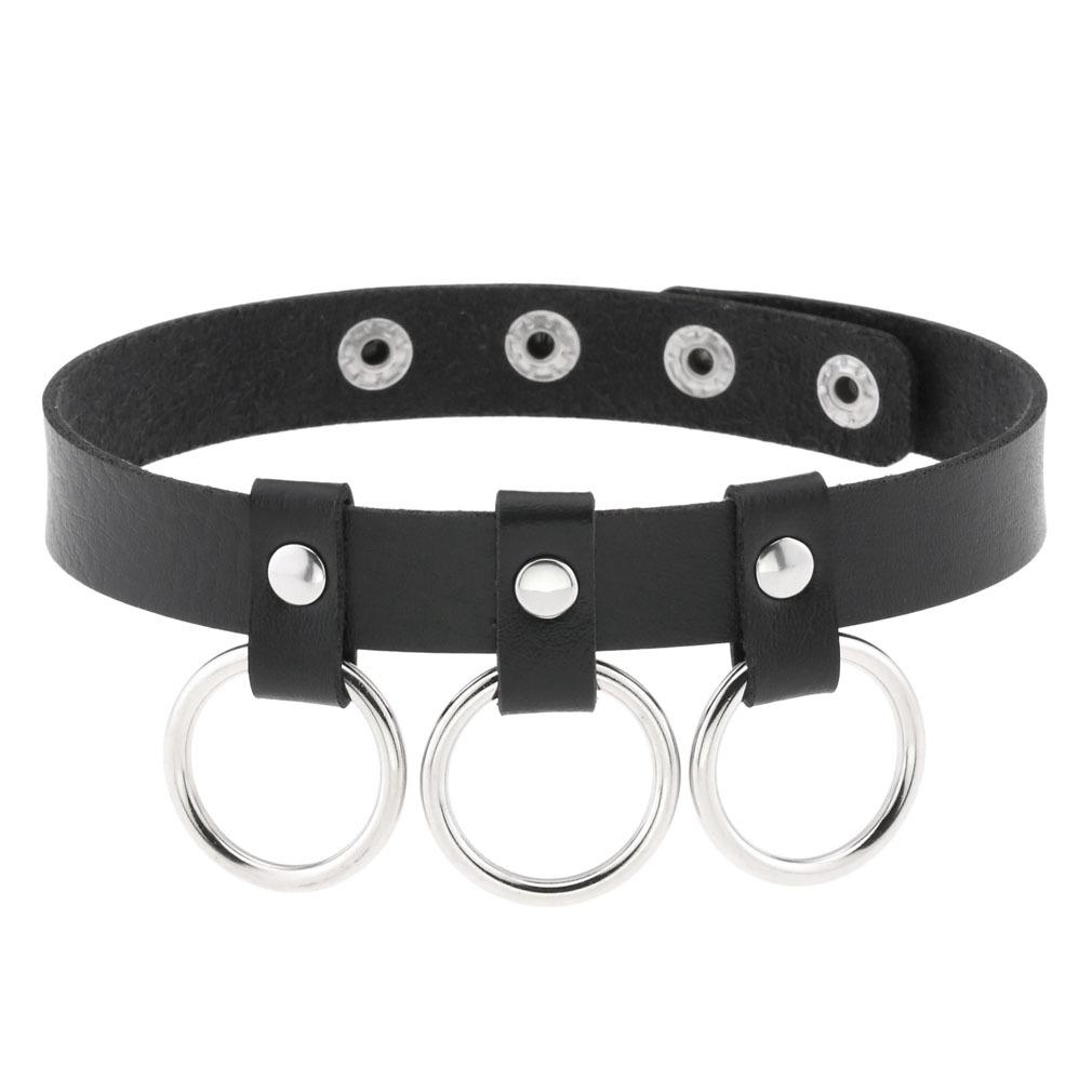 DIEZI Панк Черное Кружево Кожаный Чокер Торк Ожерелье Для Женщин Мужчин Харадзюку Готика Сексуальный Круг Сердце Воротник Ожерелье Ювелирные Изделия