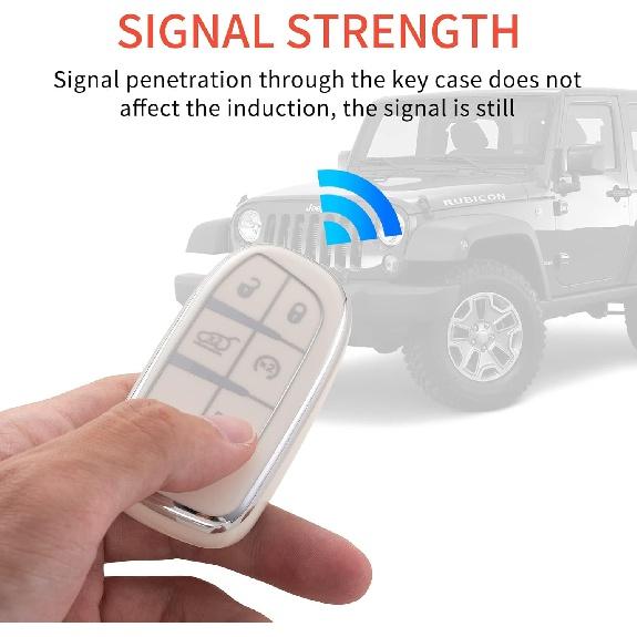 Чехол для брелока Jeep с брелком, защитный чехол для ключей из мягкого ТПУ, подходит для Jeep Grand Cherokee Renegade Wrangler Patriot Grand