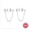 S925 Стерлинговое серебро Персонализированный набор для глаз Бриллиантовая цепочка Серьги с бахромой и заклепками Серьги Серьги Заголовок Xiaohongshu