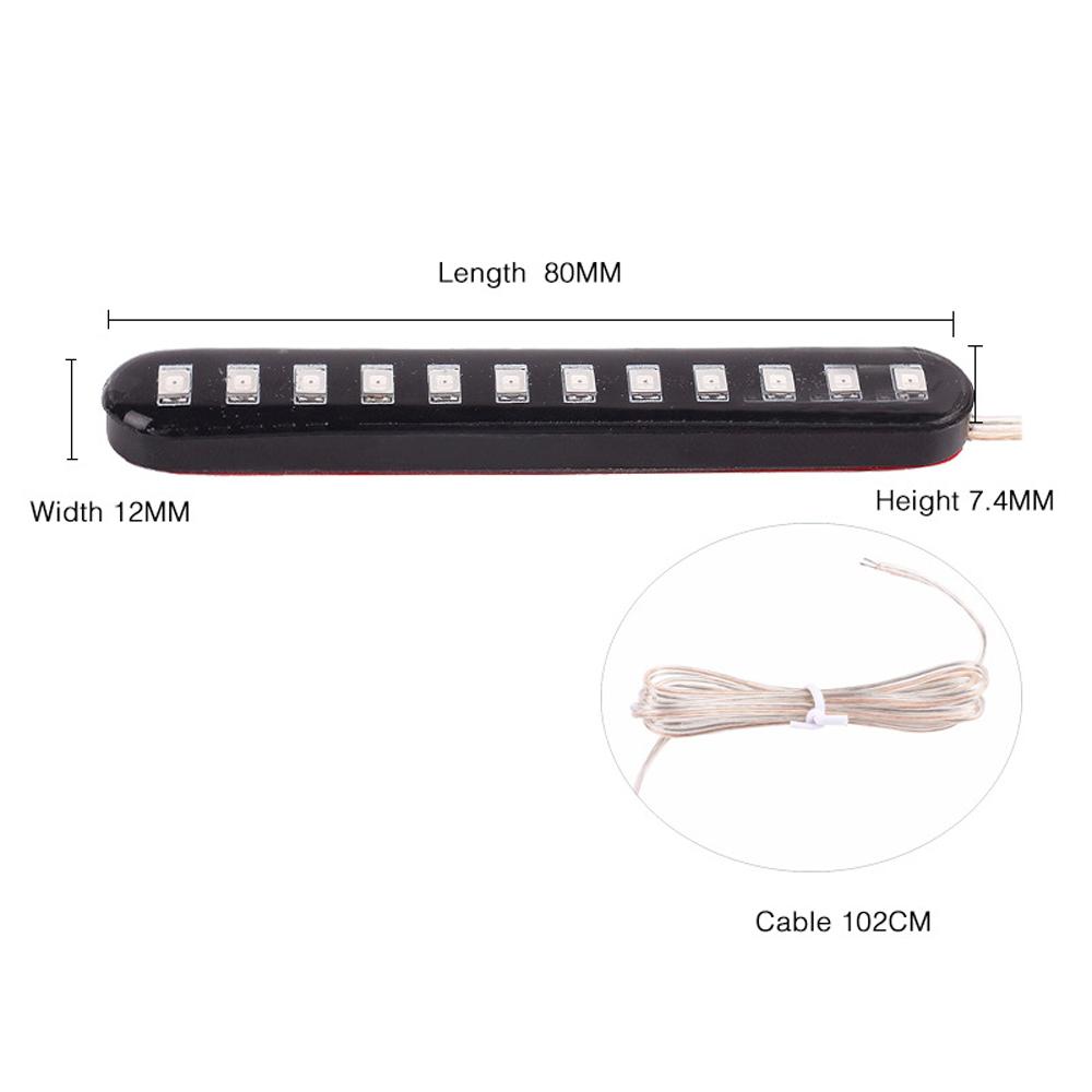 Universal Motorcycle Turn Signal Light 12 LEDs Flowing Water License Plate Lights Sequential Tail Running Lamp IP68 Waterproof