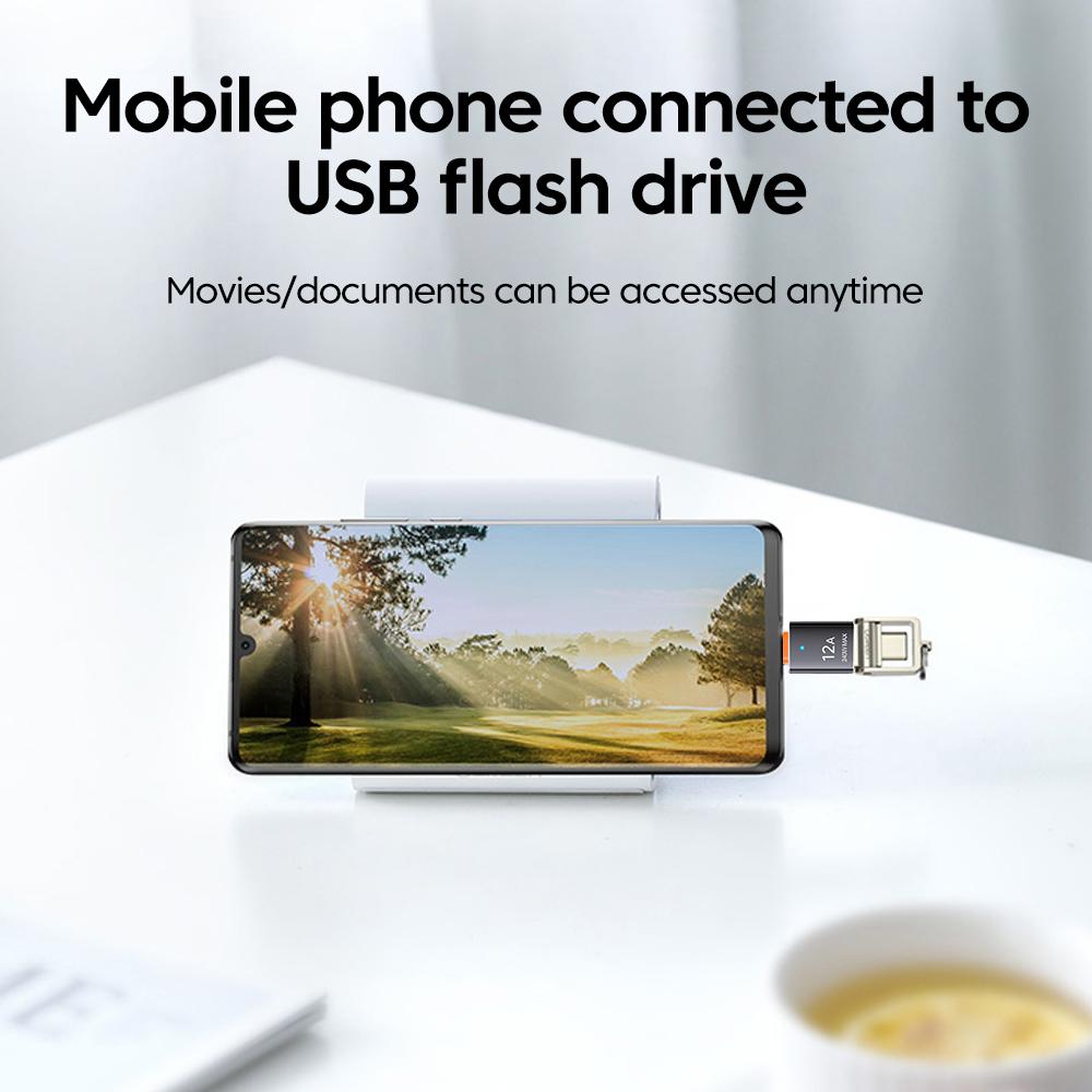 12A OTG USB 3.0 To Type C Adapter USB Female To Type C Male Fast Charging Adapter Converter For Xiaomi Samsung Laptop USB C OTG 5