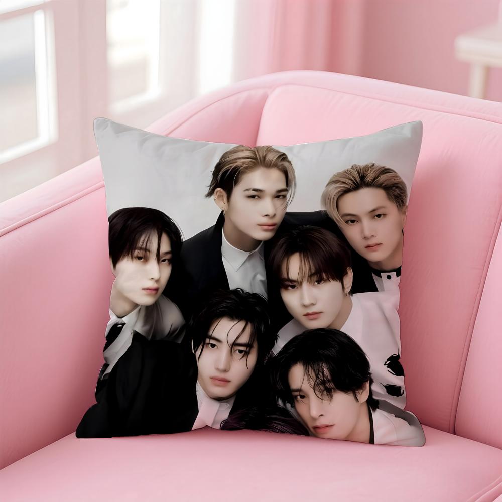 EENHYPEN Cushion Cover Pillowcase Short Plush Invisible zipper Room Sofa Cushion Cover