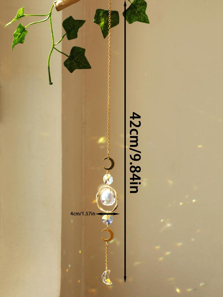 Boho Sun Catcher Hanging Ornaments Handmade Crystal Sun Catchers with Gold Chain for Window Wall or Garden Decor Wind Chimes