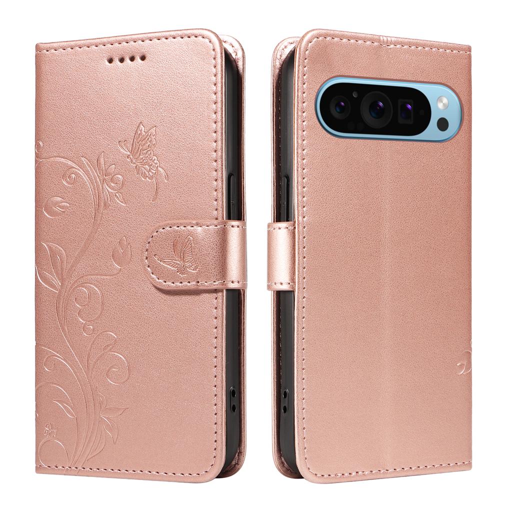 For Google Pixel 9 Pro/Google Pixel 10/Google Pixel 10 Pro/Google Pixel 9 PU Leather Cases Flower Pattern Wallet Stand Phone Cover with Strap