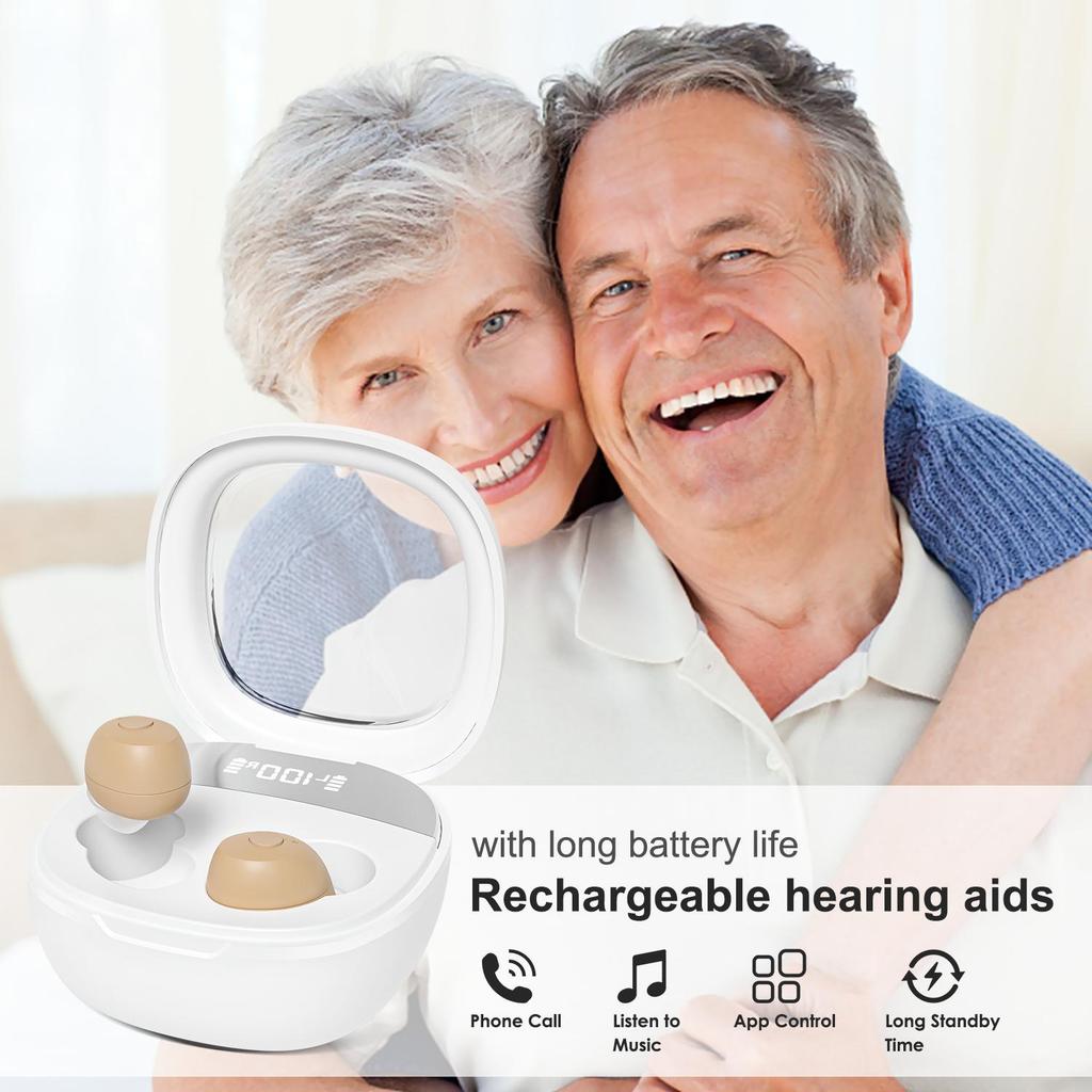 16 Channels Hearing Aid For Deafness Elderly Bluetooth Hearing Aids App Control Rechargeable Sound Amplifier with LED Display