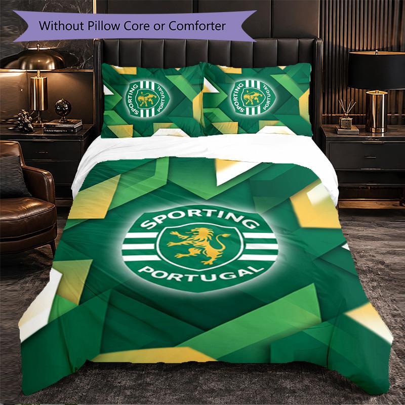 Sporting CP FC Themed Bedding 3Pcs Duvet Cover Set Decorative Bed Linen For Teen Room Home Decoration
