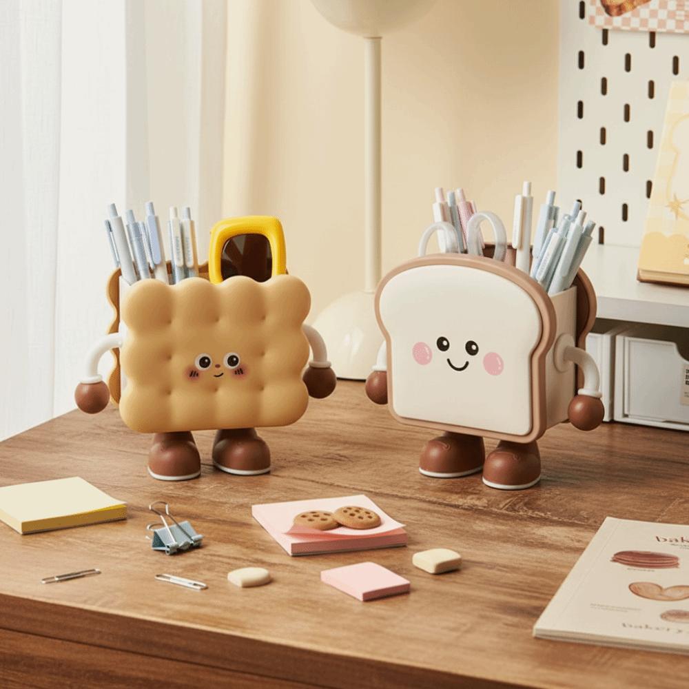 Biscuit Design Pen Container Bread Design Desktop Organizer Container Organizer Pen Holder School