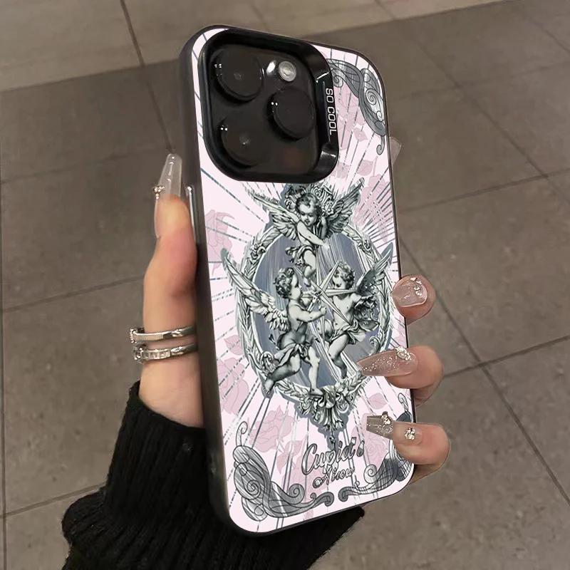 Ретро Европейский Купидон Русалка Чехол для телефона Для 14 Чехлов Mi 13 12 11 Lite 13T 12T Poco M6 X6 X5 F5 Pro Лазерный Противоударный Чехол