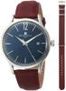 Часы с оригинальным красным мужским ремешком, SM17116-SSBL, Импортные,