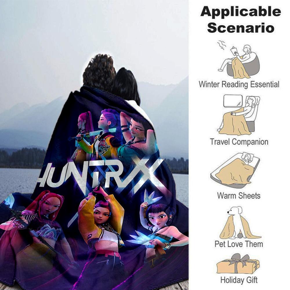Huntrax Future Fashion Icons Flannel Blanket Super Soft Warm Cozy Blanket For Sofa Bed Office Travel Allseason Home Decor Gift