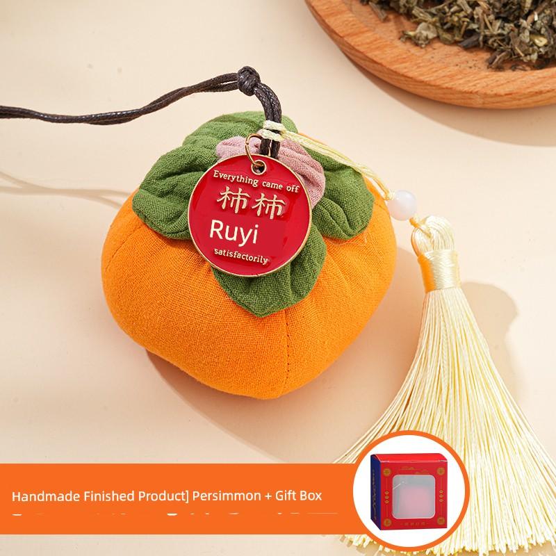 Sachet Perfume Bag DIY Material Package Handmade Persimmon Lucky Persimmon Argy Wormwood Mosquito Repellent Gift Pendant Dragon Boat Festival
