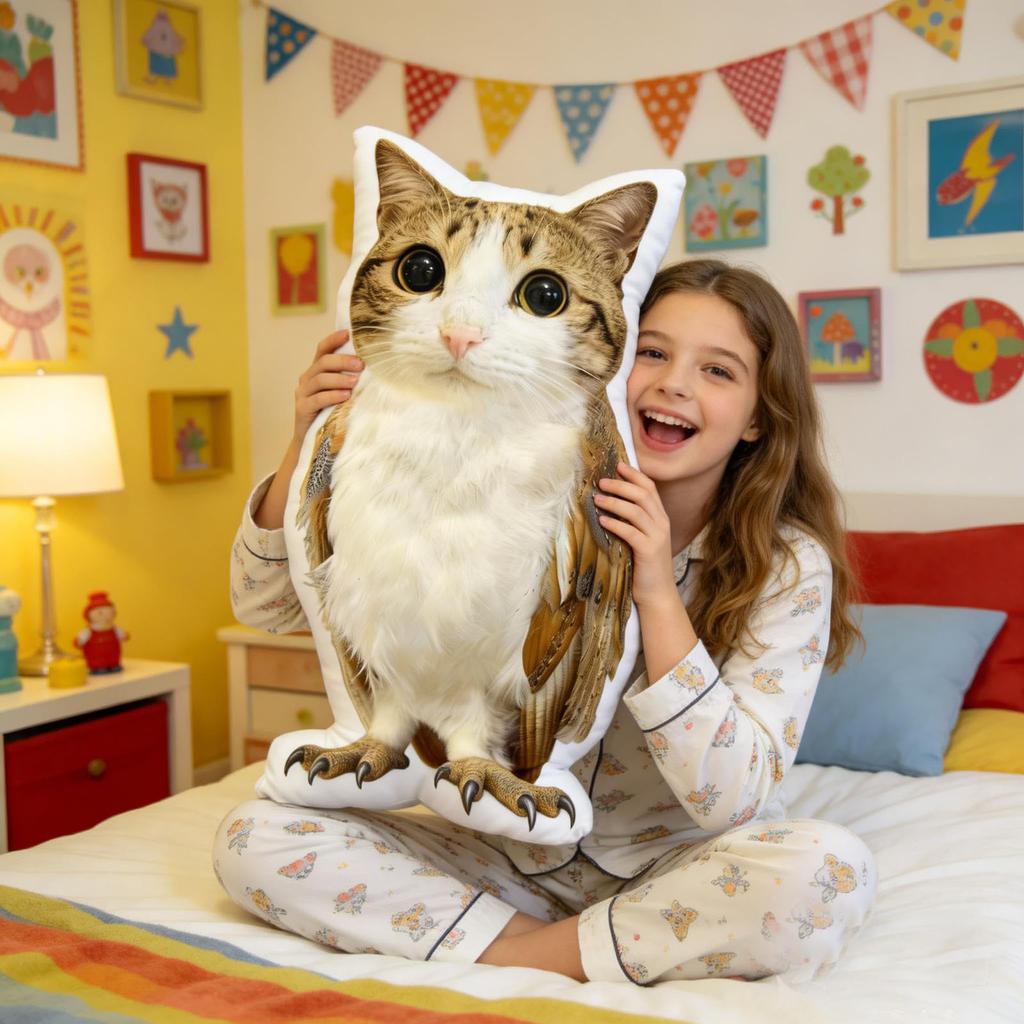 Plush Toy With Pack, Owl And Pillow, Pet Gift, Pillow Cover