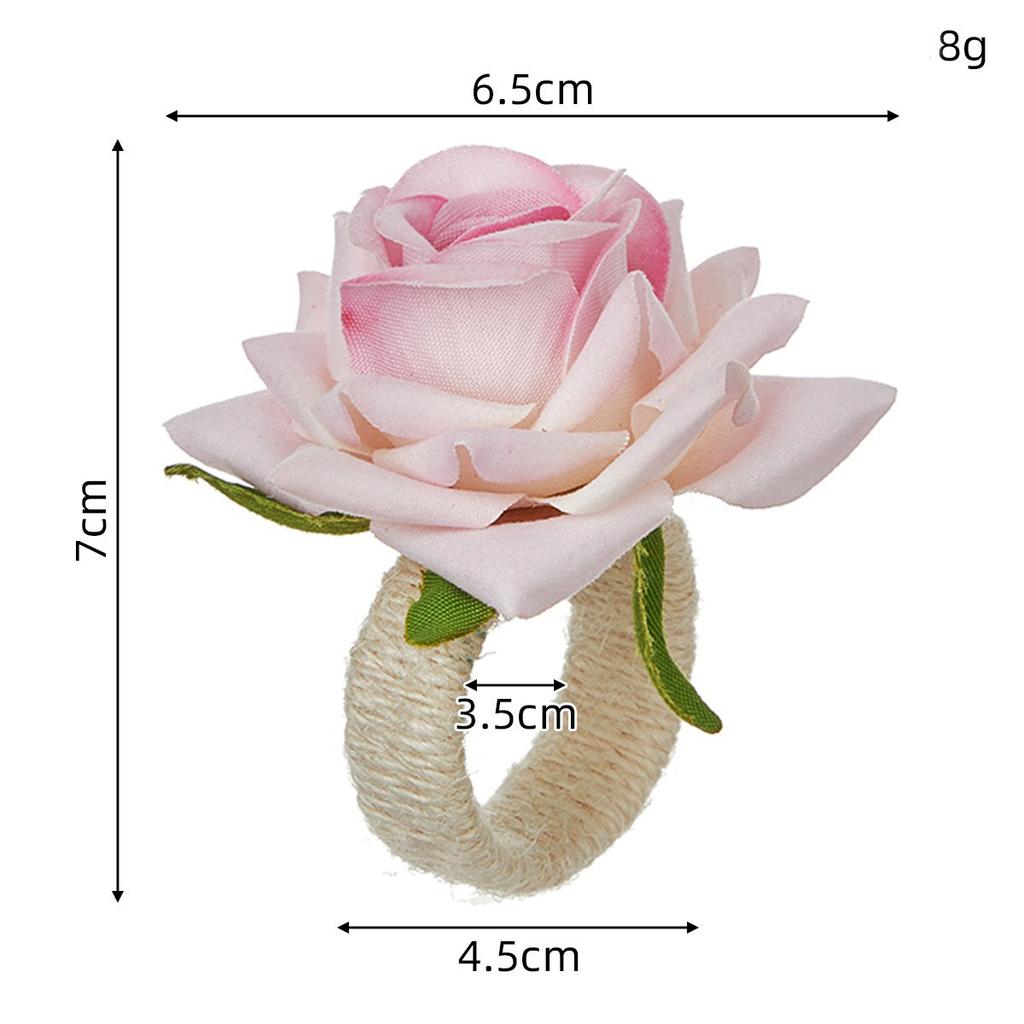 Red Rose Shape Handicraft Towel Buckle Napkin Ring Wedding Party Valentine's Day Hotel Table Decor Metal Gold Napkin Holder