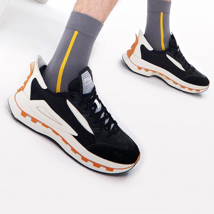 Fila Km Ткань Синтетическая кожа Мода Легкие Кроссовки Pioneer Sports Низкий верх Повседневная обувь для образа жизни Мужская повседневная обувь Черный Белый F12M233113FBG