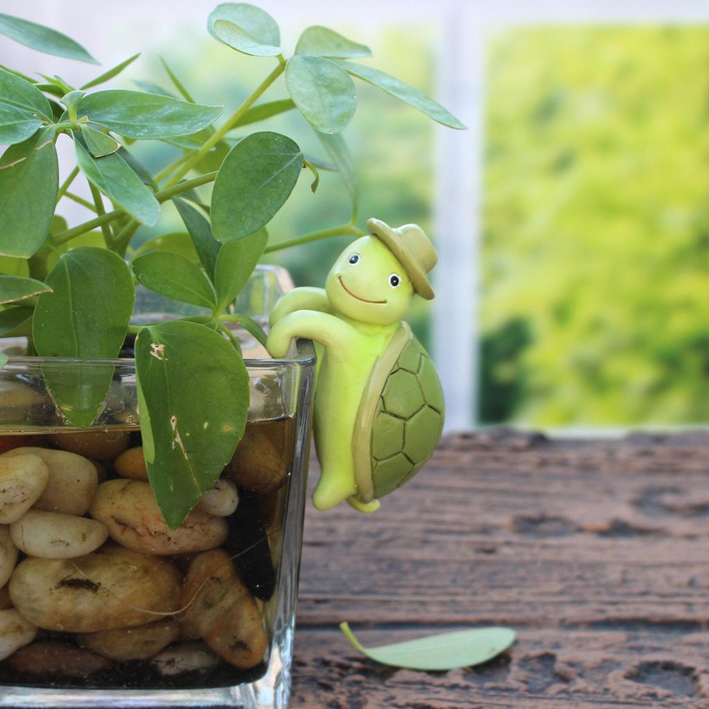 Миниатюрная статуэтка, украшение для цветочного горшка, симпатичные аксессуары для цветочного горшка, статуэтка из смолы, подходит для террасы, двора, украшения