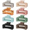 Customization Plastic Square Hair Clips Fashion Women Hair Claw Clip Pink Hairgrips Acrylic Matte Hair Claws Sets