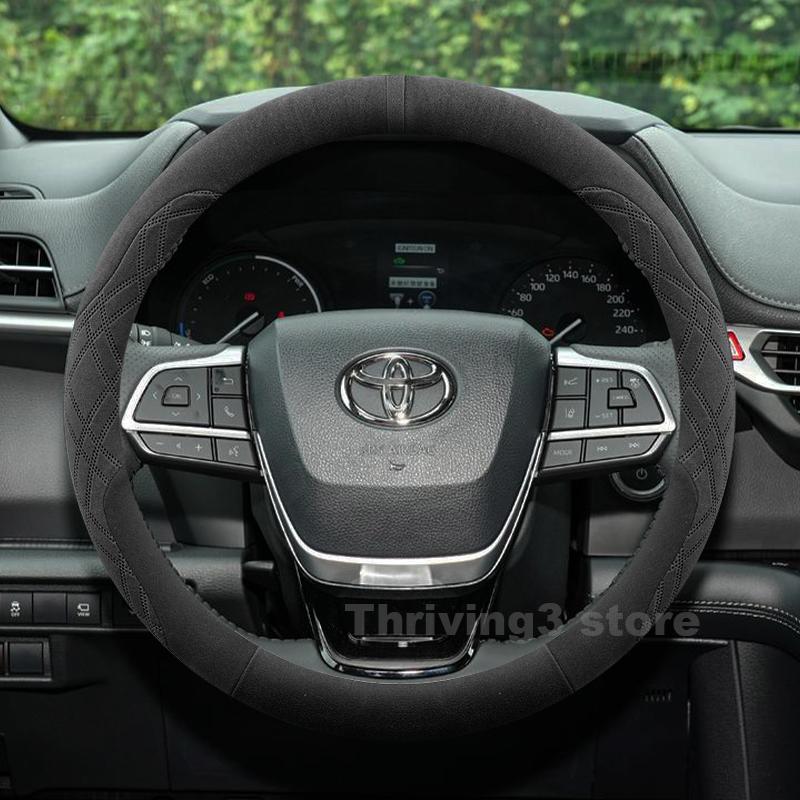 Теплая замшевая оплетка на руль автомобиля для Toyota Sienna 2026 Camry -2025 Зимние подогреваемые чехлы для чехлов Автоаксессуары