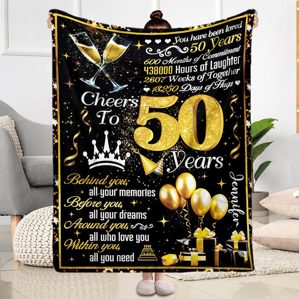 50 Years Of Love And Laughter flannel,Lightweight,Flannel Blanket,Comfortable Blanket, Sofa Blanket, gift blankets,Holiday gift blanket Blankets